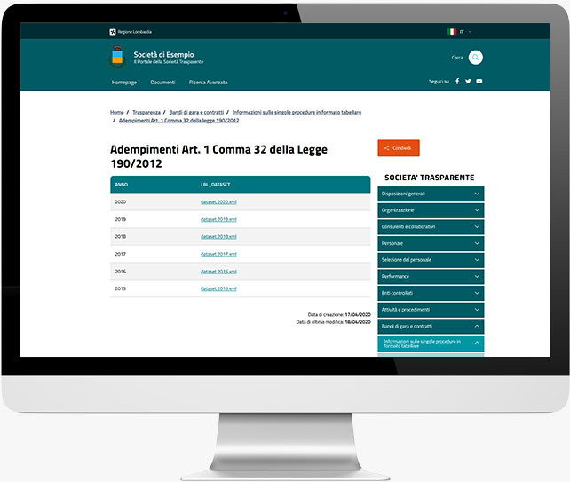 Modulo Anac: adempimenti Legge 190/2012, trasmissione xml