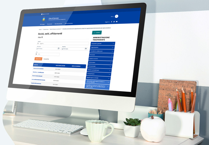 Mockup del software per adempiere agli obblighi di Trasparenza previsti dal Codice dei Contratti Pubblici