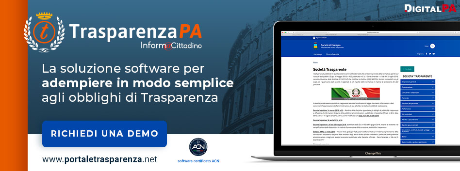 Richiedi una demo del software TrasparenzaPA, servizio cloud certificato da ACN