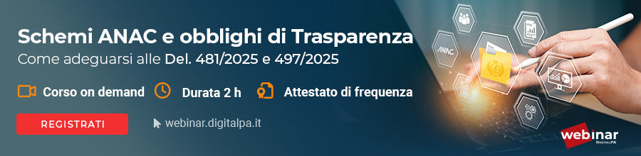 DigitalPA Webinar schemi ANAC e Trasparenza amministrativa 5 marzo 2026 - Del. 481/2025 e 497/2025